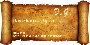 Davidovics Géza névjegykártya