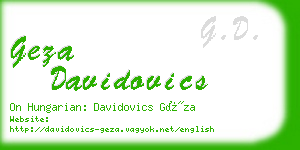 geza davidovics business card